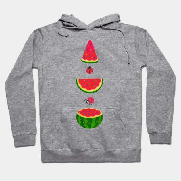 Watermelon and ladybugs Hoodie by pikaole